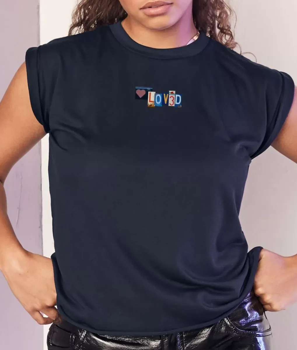 Discount Nayked Apparel Women'S Ridiculously Soft Flowy Rolled Cuff Muscle Graphic Tee | Loved