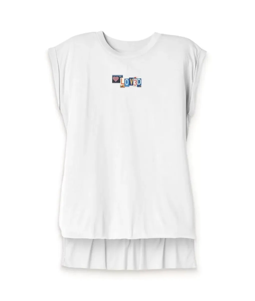 Discount Nayked Apparel Women'S Ridiculously Soft Flowy Rolled Cuff Muscle Graphic Tee | Loved