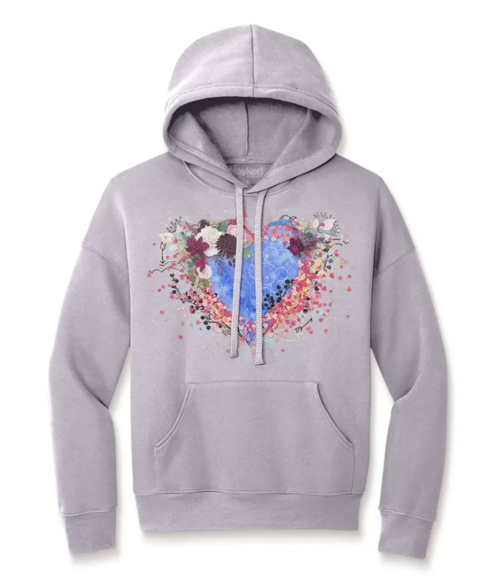 Best Nayked Apparel Women'S Ridiculously Soft Oversized Graphic Fleece Hoodie | Heart Art