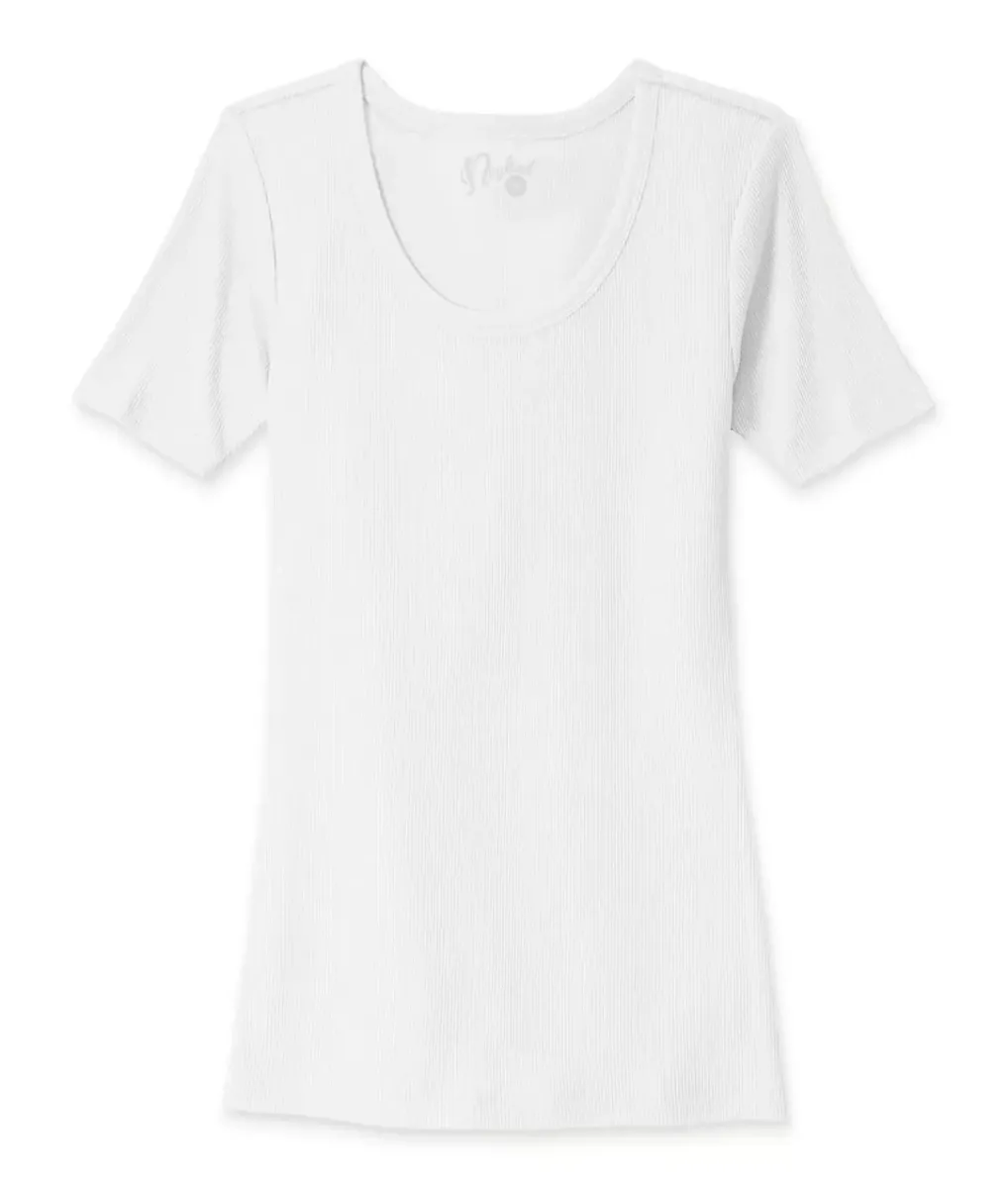 Best Nayked Apparel Women'S Ridiculously Soft Ribbed Scoop Neck Tee