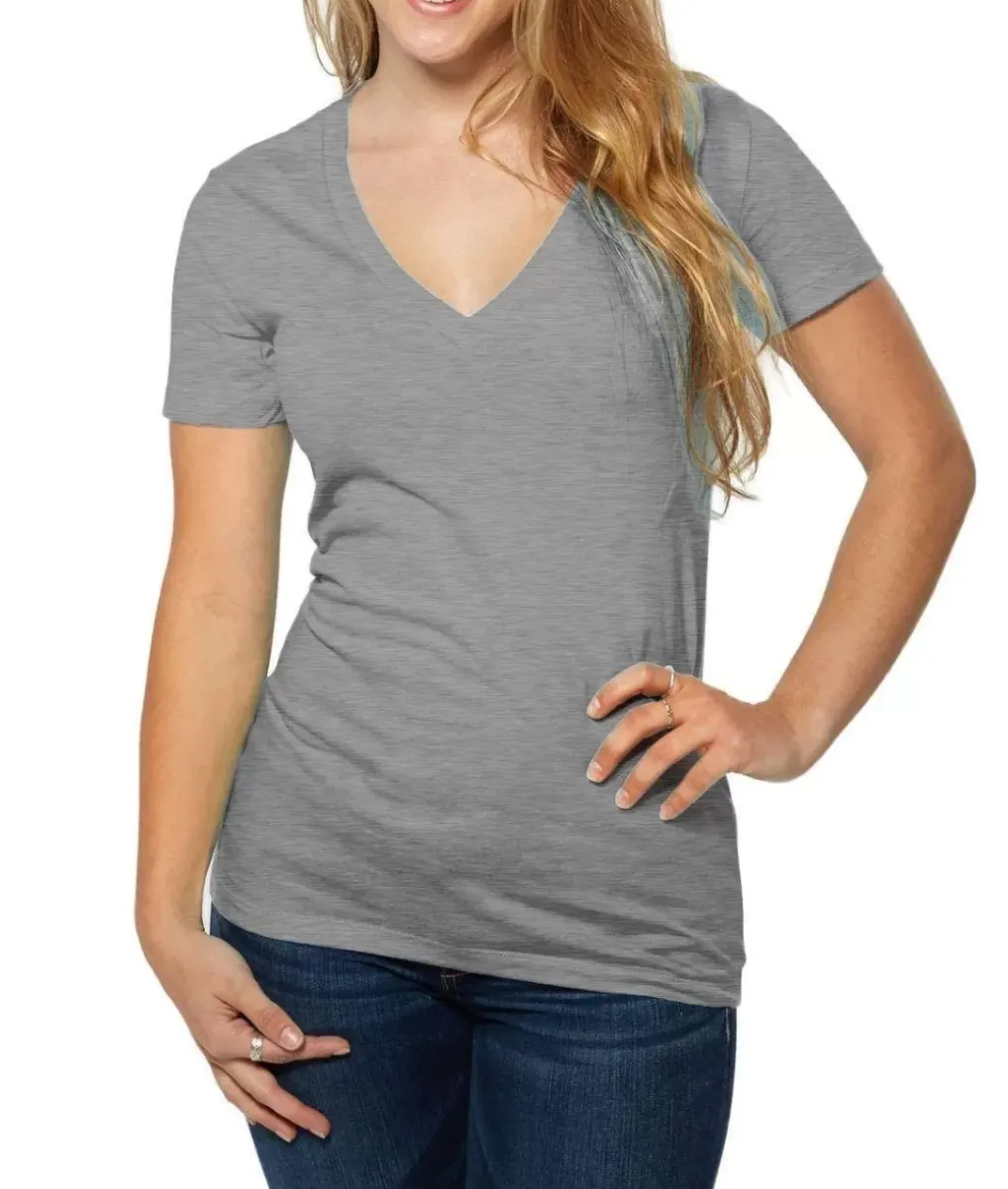 Clearance Nayked Apparel Women'S Ridiculously Soft Deep V-Neck T-Shirt