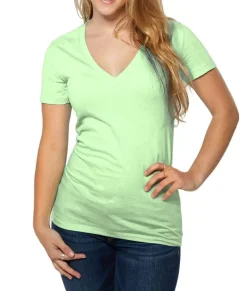 Clearance Nayked Apparel Women'S Ridiculously Soft Deep V-Neck T-Shirt