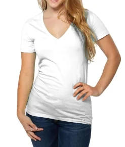 Clearance Nayked Apparel Women'S Ridiculously Soft Deep V-Neck T-Shirt