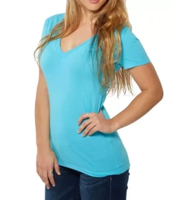 Clearance Nayked Apparel Women'S Ridiculously Soft Deep V-Neck T-Shirt