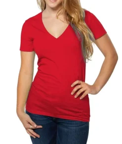 Clearance Nayked Apparel Women'S Ridiculously Soft Deep V-Neck T-Shirt