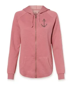 Online Nayked Apparel Women'S Ridiculously Soft Graphic California Wave Wash Full Zip Hoodie | Sc Anchor