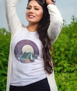 Clearance Nayked Apparel Women'S Ridiculously Soft Graphic Tee | Campfire