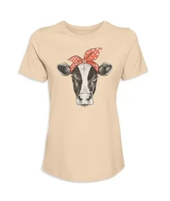 Best Nayked Apparel Women'S Ridiculously Soft Graphic Tee | Cow