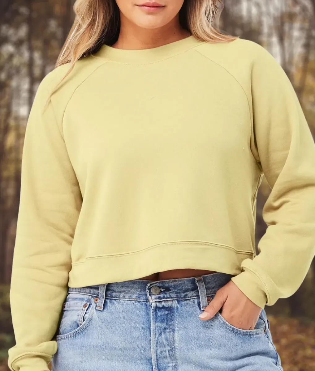 Sale Nayked Apparel Women'S Ridiculously Soft Raglan Abbreviated Crop Pullover