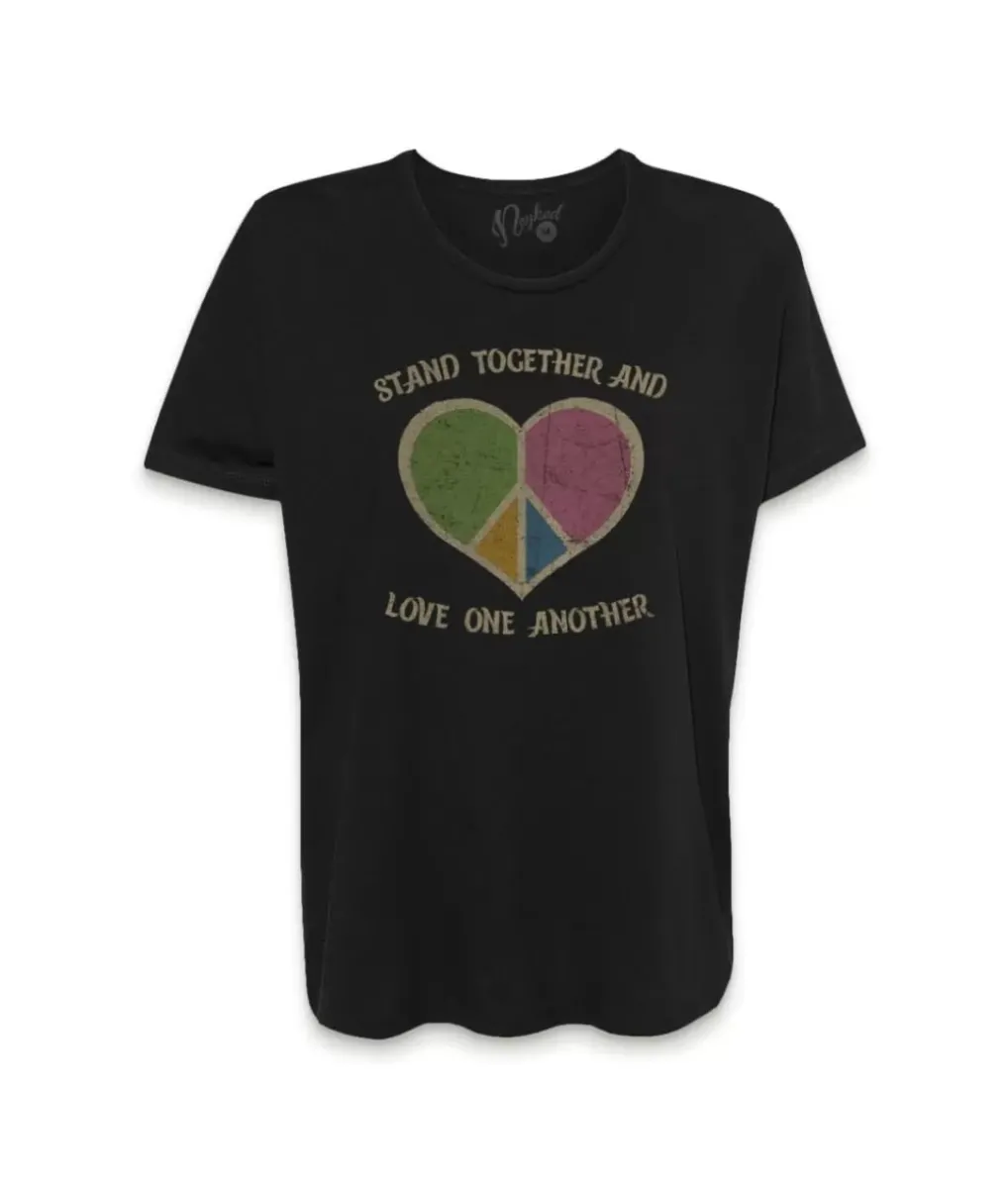 Outlet Nayked Apparel Women'S Ridiculously Soft Oversized Graphic Tee | Stand Together And Love One Another