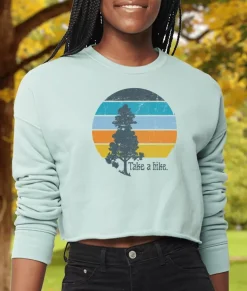 Hot Nayked Apparel Women'S Ridiculously Soft Cropped Graphic Pullover Sweatshirt | Take A Hike