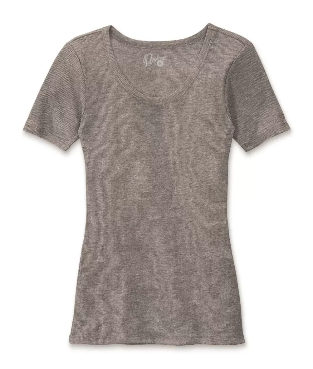 Best Nayked Apparel Women'S Ridiculously Soft Ribbed Scoop Neck Tee