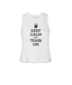 Outlet Nayked Apparel Women'S Ridiculously Soft Cropped Racerback Graphic Tank | Keep Calm