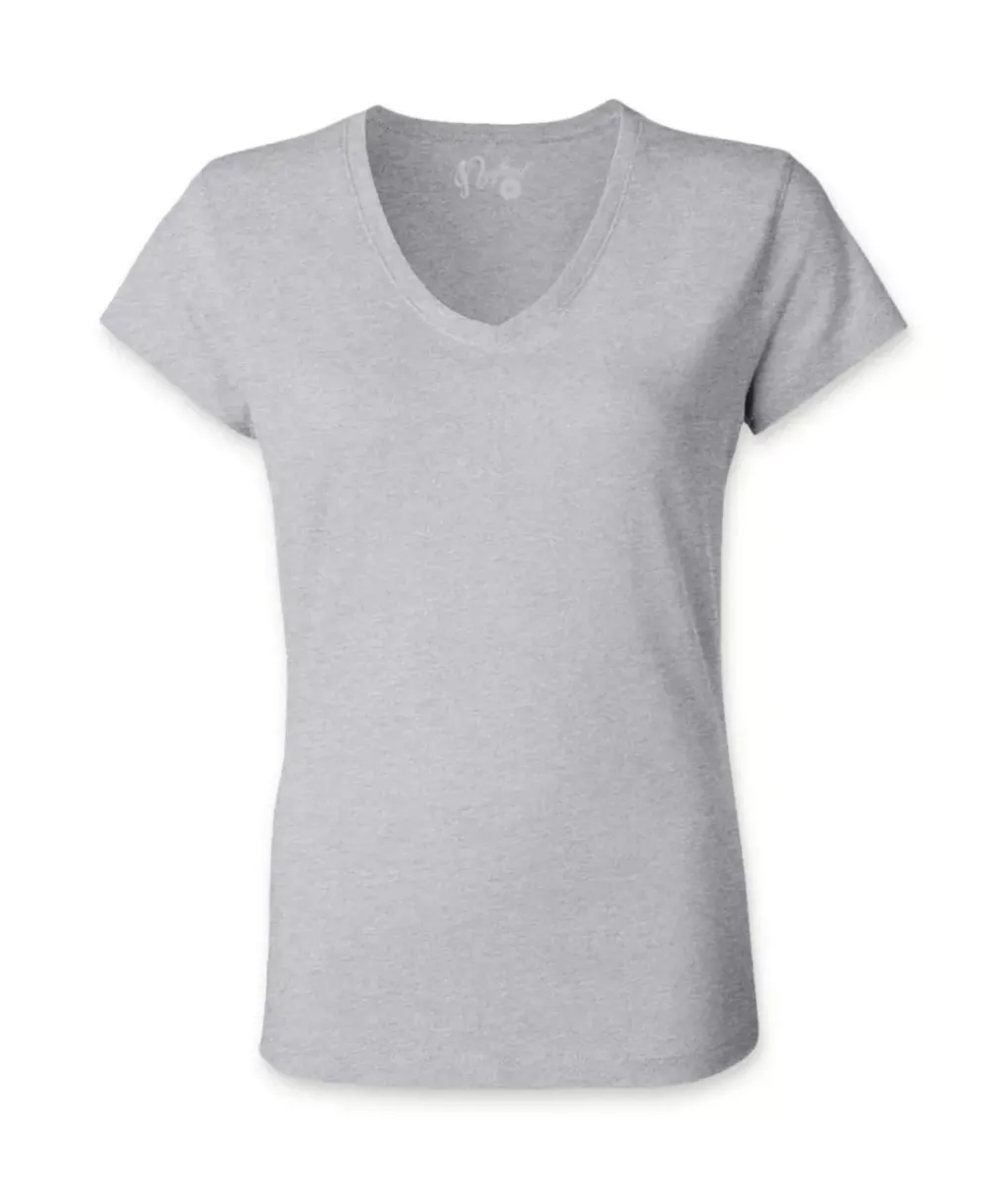 New Nayked Apparel Women'S Ridiculously Soft 100% Cotton Fitted V-Neck T-Shirt