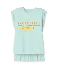 Online Nayked Apparel Women'S Ridiculously Soft Flowy Rolled Cuffs Graphic Muscle Tee | Incredible Woman