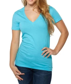 Hot Nayked Apparel Women'S Ridiculously Soft Deep V-Neck T-Shirt