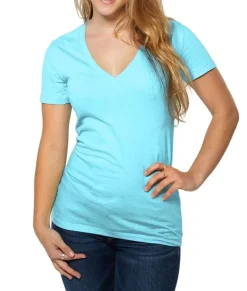 Hot Nayked Apparel Women'S Ridiculously Soft Deep V-Neck T-Shirt