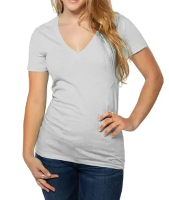 Hot Nayked Apparel Women'S Ridiculously Soft Deep V-Neck T-Shirt