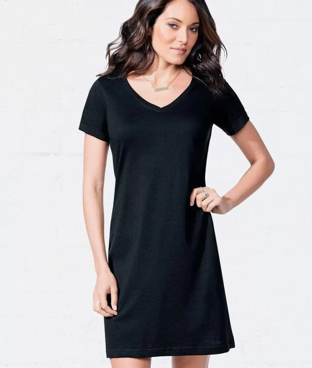 Online Nayked Apparel Women'S Ridiculously Soft V-Neck T-Shirt Dress