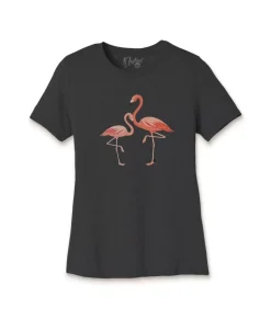 Fashion Nayked Apparel Women'S Ridiculously Soft Lightweight Graphic Tee | Pink Flamingos