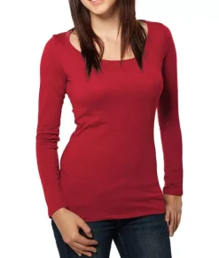 Hot Nayked Apparel Women'S Ridiculously Soft Lightweight Long Sleeve Scoop-Neck T-Shirt