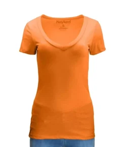 Hot Nayked Apparel Women'S Ridiculously Soft Midweight V-Neck T-Shirt