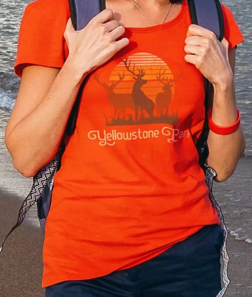 Online Nayked Apparel Women'S Ridiculously Soft Graphic Tee | Yellowstone Park