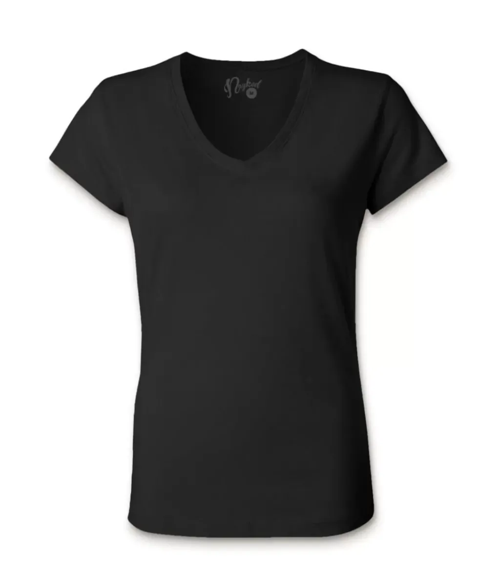 Fashion Nayked Apparel Women'S Ridiculously Soft 100% Cotton Fitted V-Neck T-Shirt