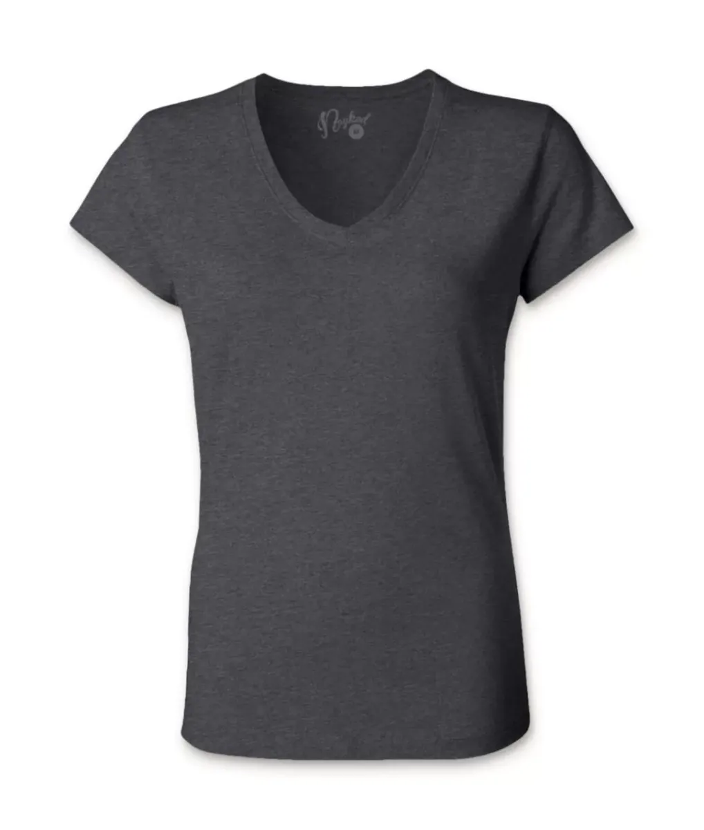 Fashion Nayked Apparel Women'S Ridiculously Soft 100% Cotton Fitted V-Neck T-Shirt