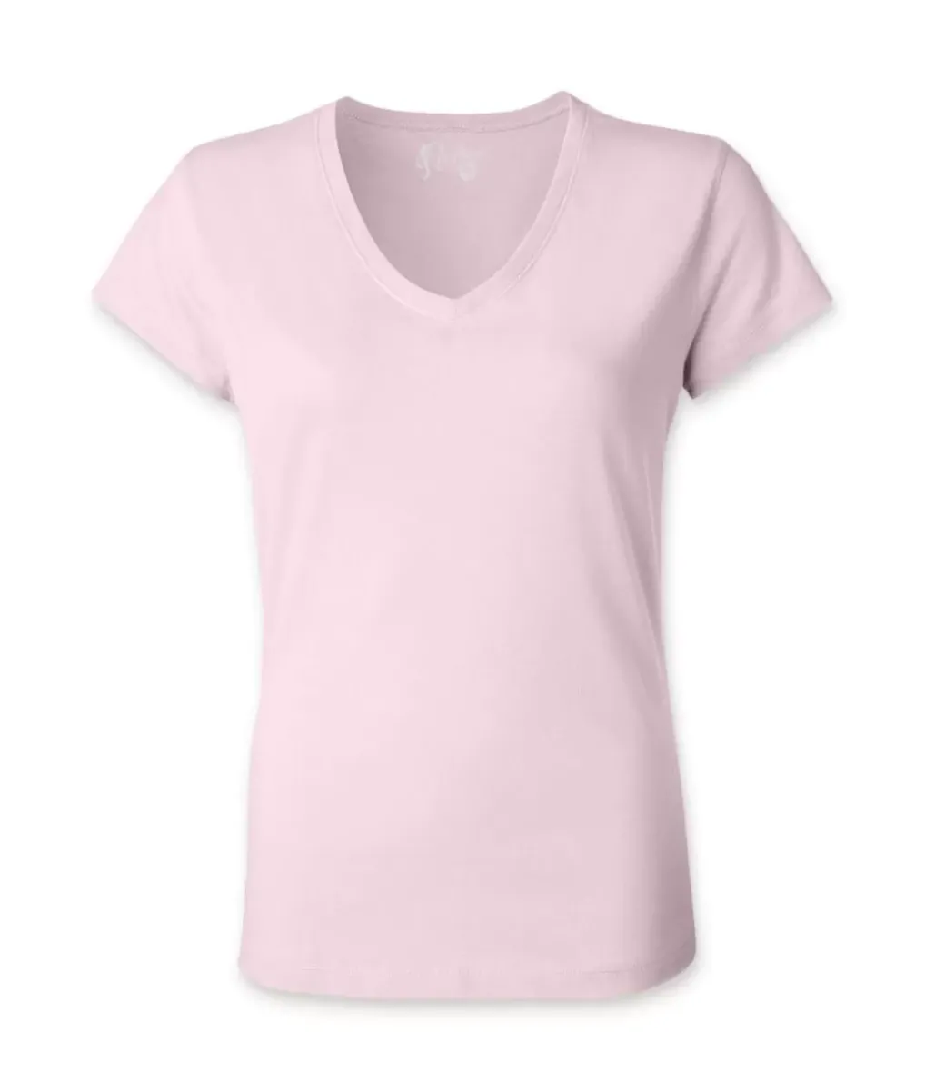 Fashion Nayked Apparel Women'S Ridiculously Soft 100% Cotton Fitted V-Neck T-Shirt