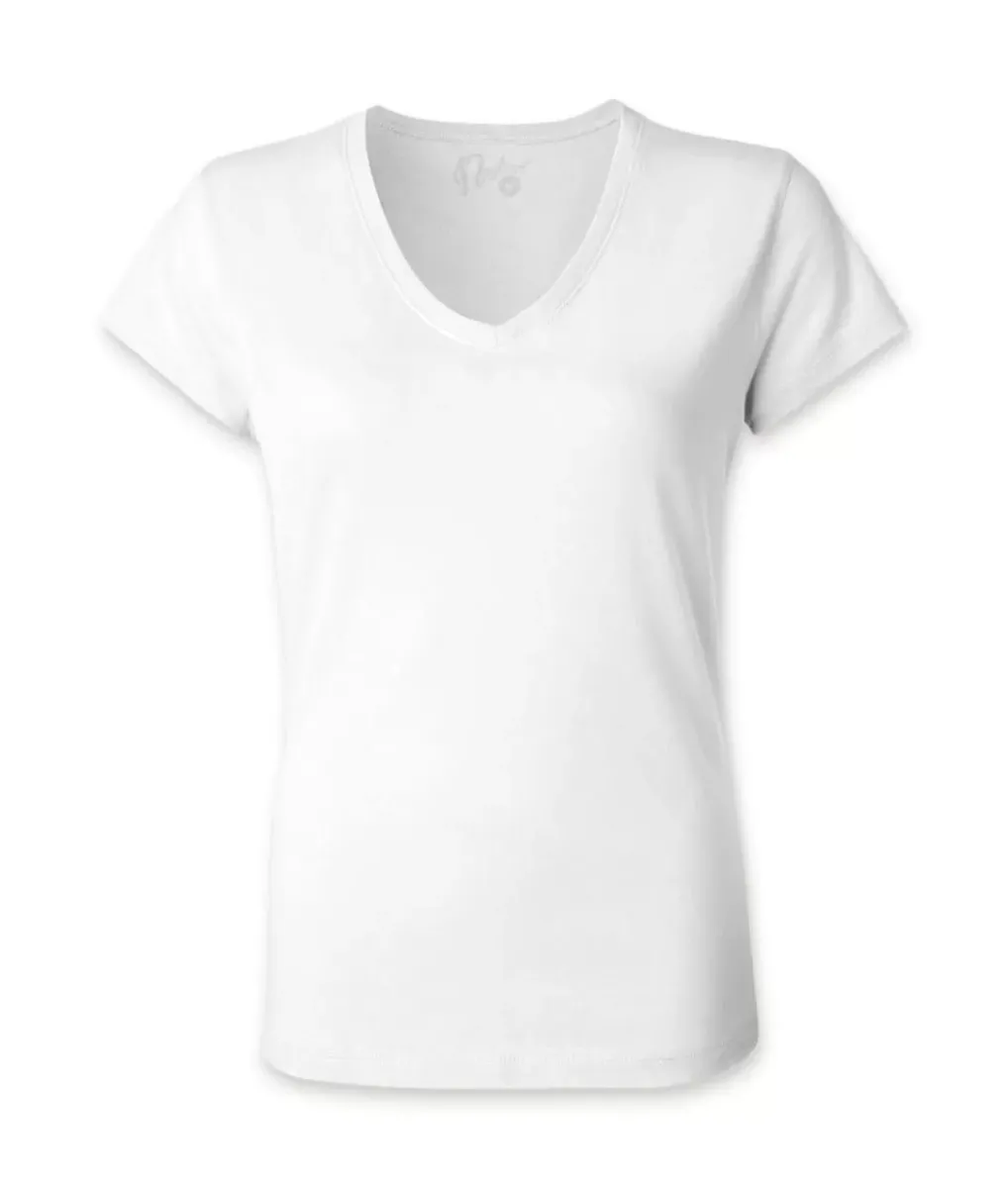 Fashion Nayked Apparel Women'S Ridiculously Soft 100% Cotton Fitted V-Neck T-Shirt