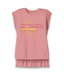 Online Nayked Apparel Women'S Ridiculously Soft Flowy Rolled Cuffs Graphic Muscle Tee | Incredible Woman
