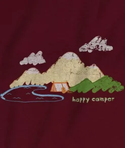 Discount Nayked Apparel Women'S Ridiculously Soft 100% Cotton Graphic Tee | Happy Camper
