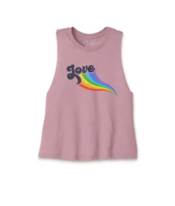 Discount Nayked Apparel Women'S Ridiculously Soft Cropped Graphic Racerback Tank | Love