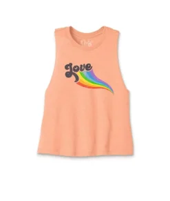 Discount Nayked Apparel Women'S Ridiculously Soft Cropped Graphic Racerback Tank | Love