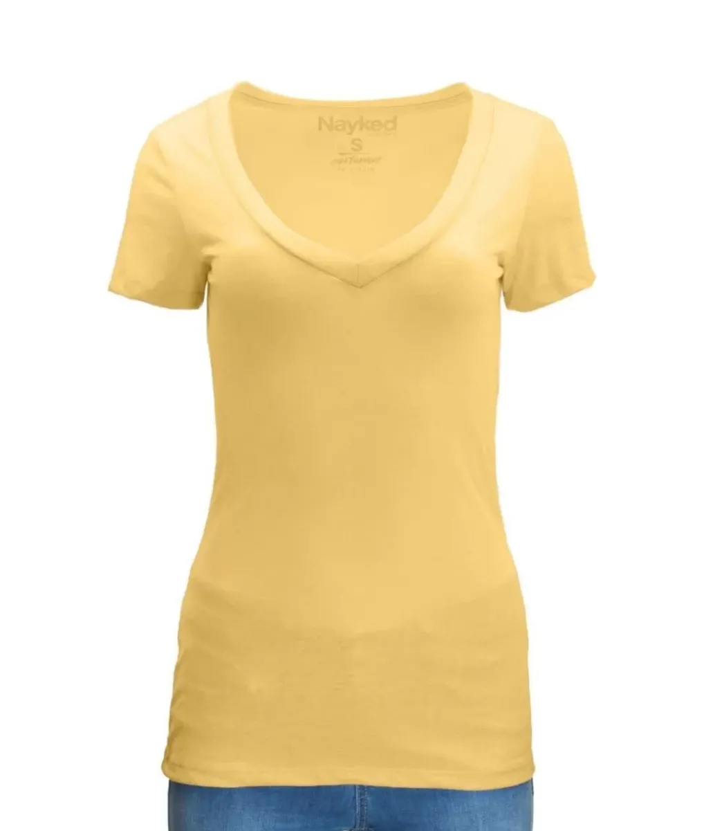 Clearance Nayked Apparel Women'S Ridiculously Soft Midweight V-Neck T-Shirt