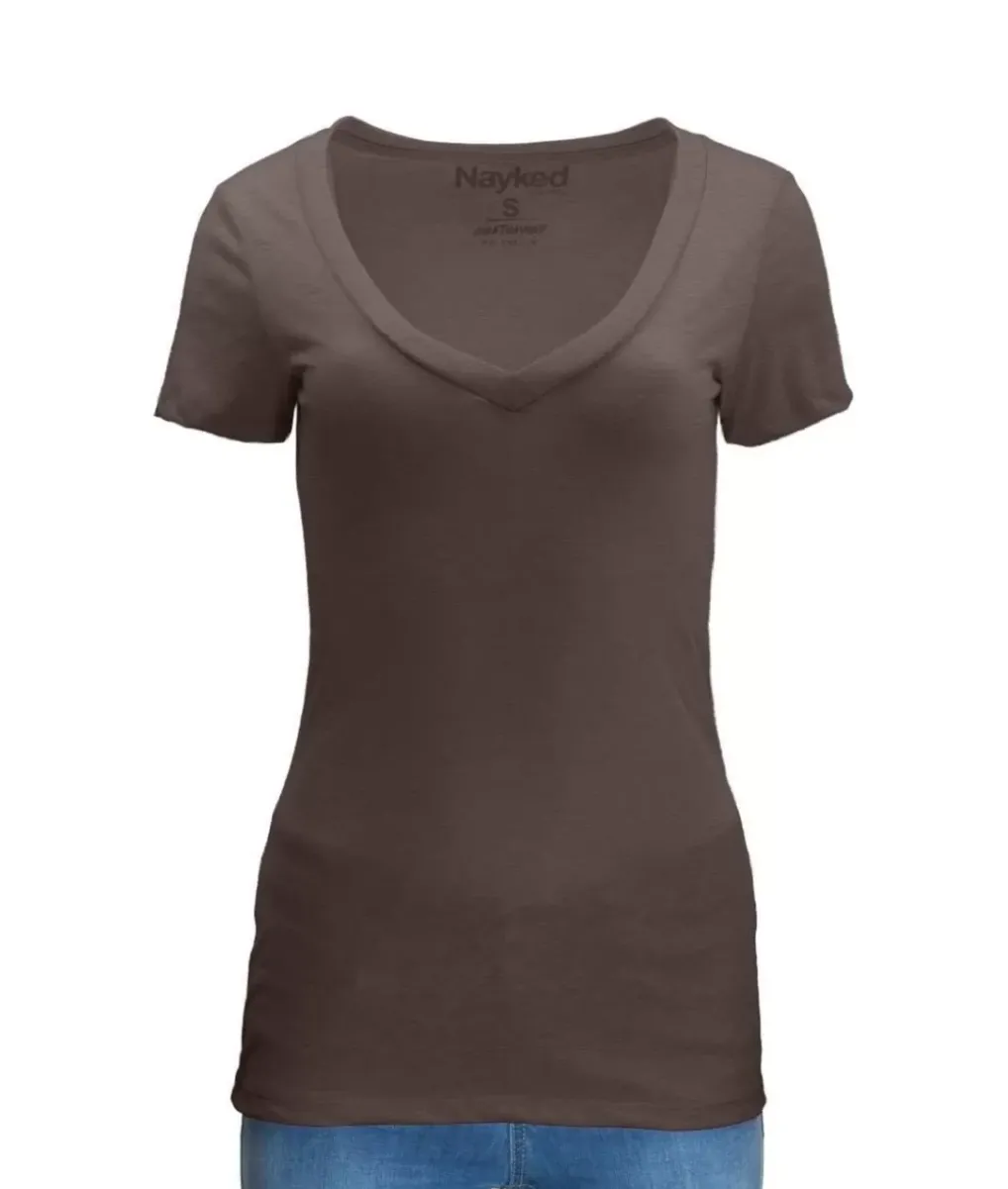Clearance Nayked Apparel Women'S Ridiculously Soft Midweight V-Neck T-Shirt