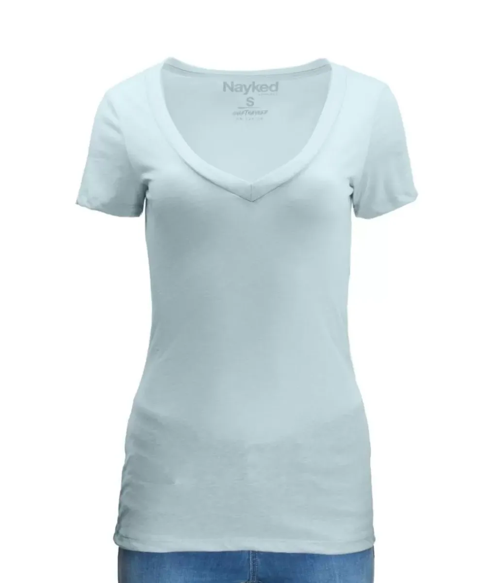 Clearance Nayked Apparel Women'S Ridiculously Soft Midweight V-Neck T-Shirt