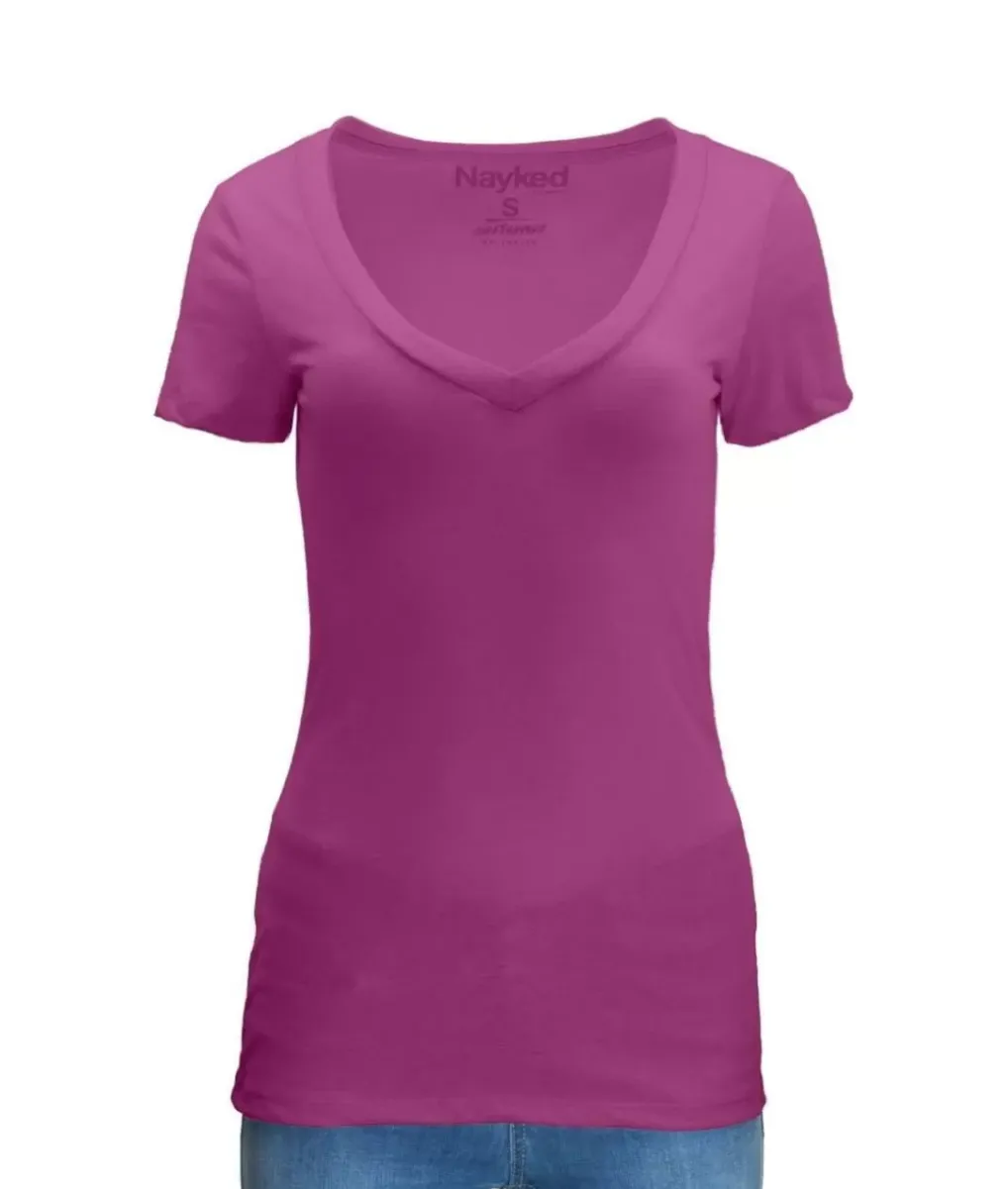 Clearance Nayked Apparel Women'S Ridiculously Soft Midweight V-Neck T-Shirt