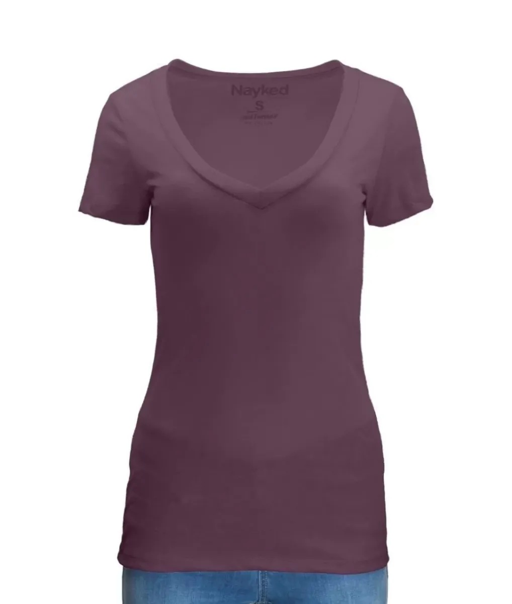 Clearance Nayked Apparel Women'S Ridiculously Soft Midweight V-Neck T-Shirt