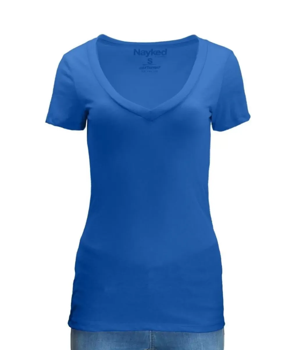 Clearance Nayked Apparel Women'S Ridiculously Soft Midweight V-Neck T-Shirt