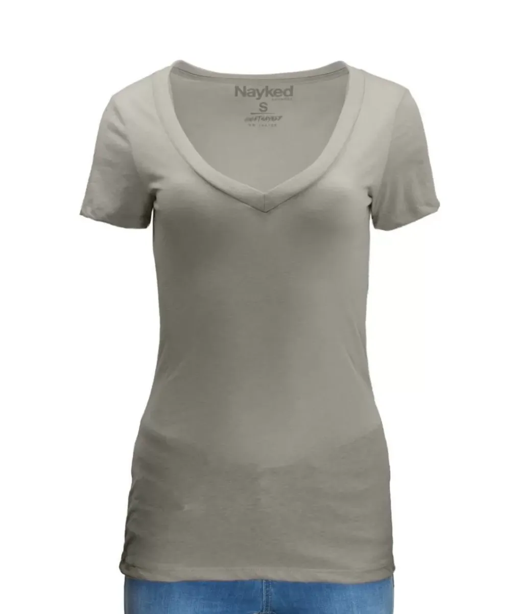 Clearance Nayked Apparel Women'S Ridiculously Soft Midweight V-Neck T-Shirt