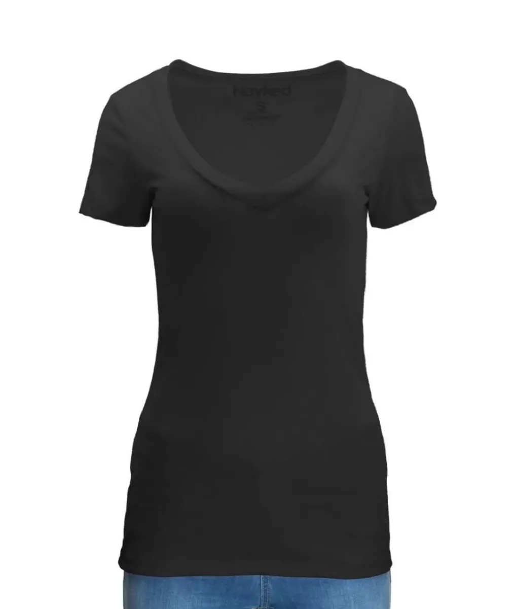 Clearance Nayked Apparel Women'S Ridiculously Soft Midweight V-Neck T-Shirt