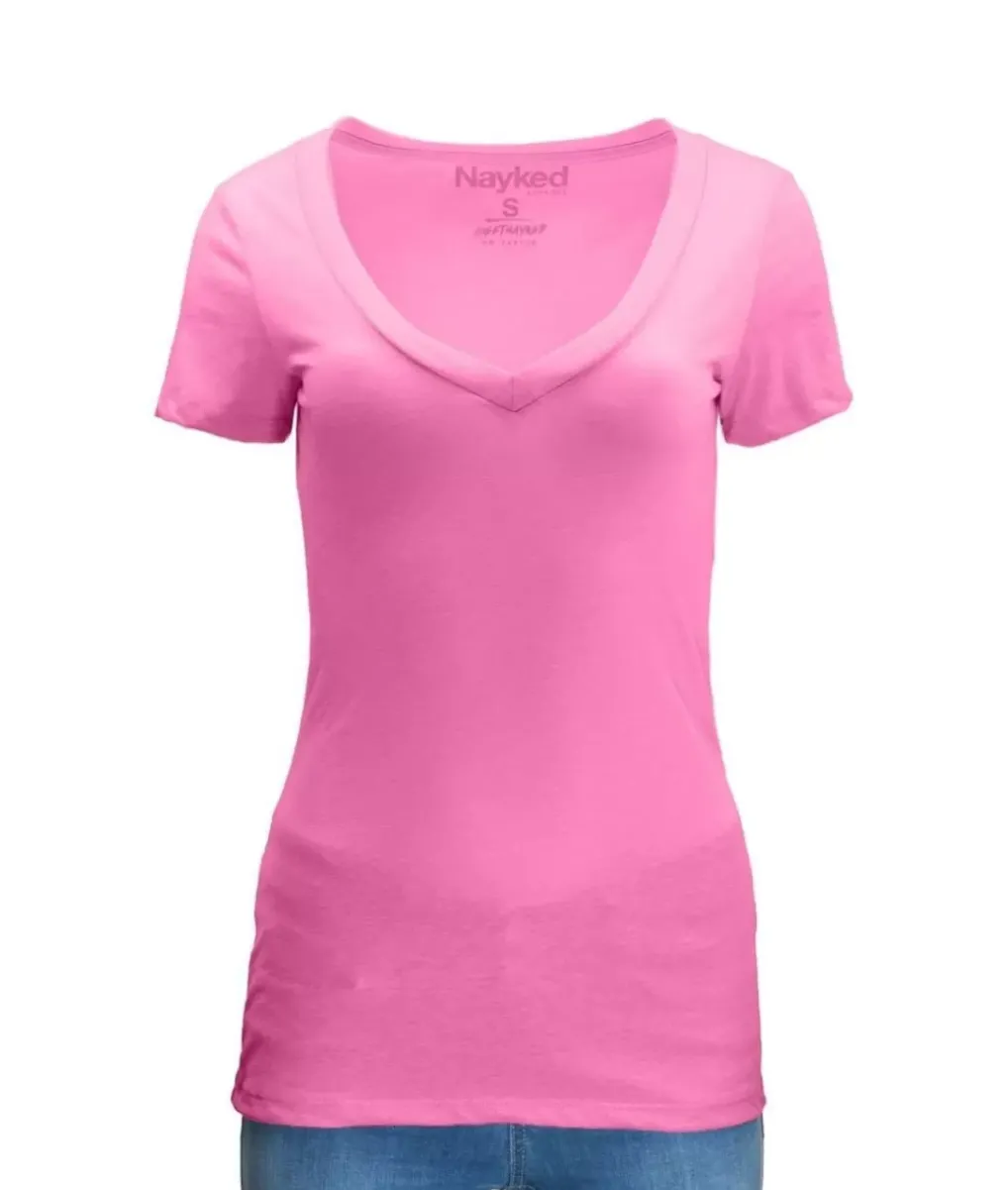 Clearance Nayked Apparel Women'S Ridiculously Soft Midweight V-Neck T-Shirt