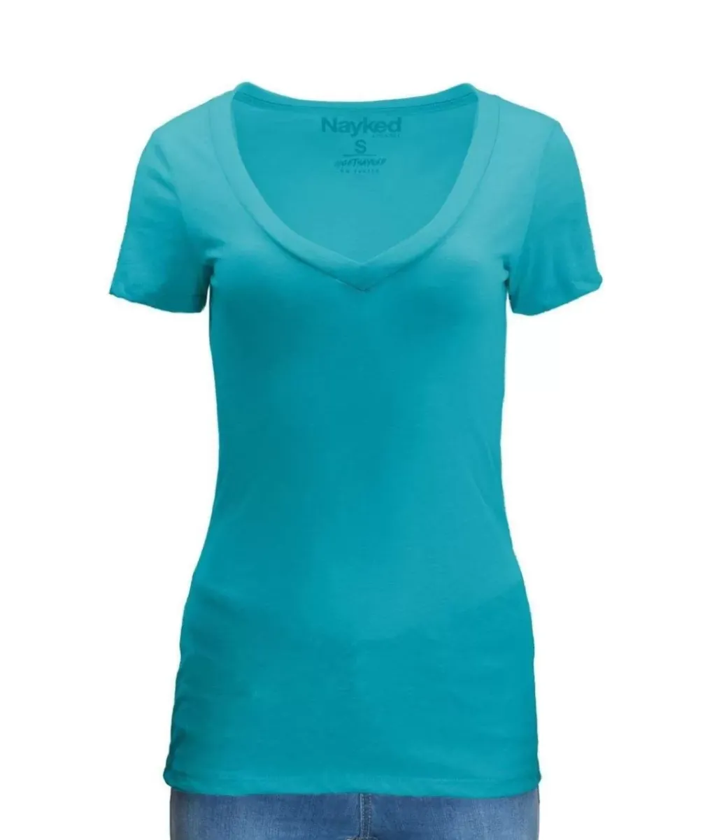 Clearance Nayked Apparel Women'S Ridiculously Soft Midweight V-Neck T-Shirt