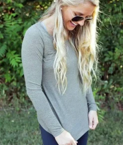 Outlet Nayked Apparel Women'S Ridiculously Soft Lightweight Long Sleeve Scoop-Neck T-Shirt