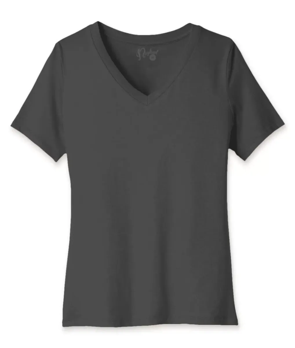 Clearance Nayked Apparel Women'S Ridiculously Soft Relaxed Fit 100% Cotton V-Neck T-Shirt