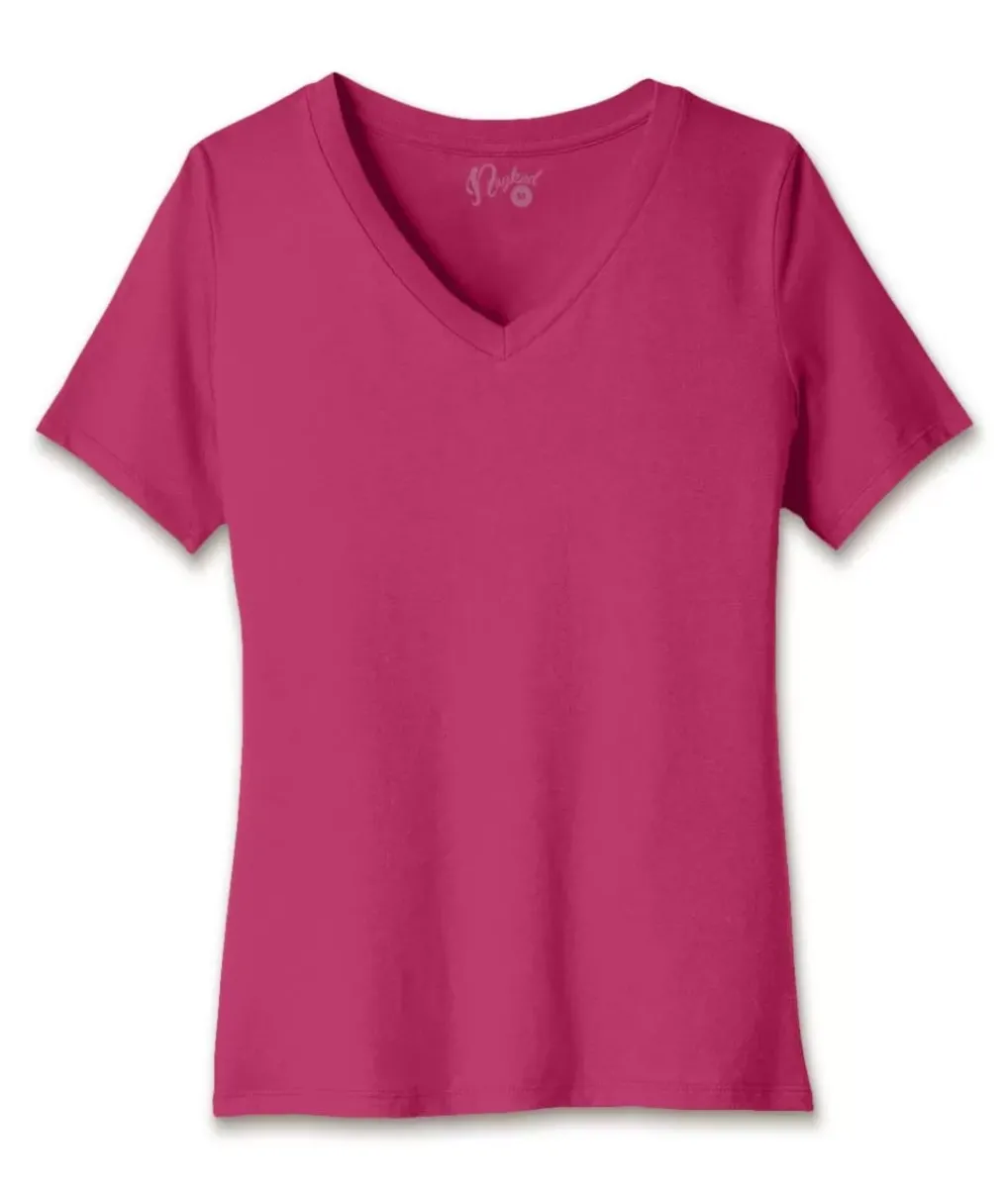 Clearance Nayked Apparel Women'S Ridiculously Soft Relaxed Fit 100% Cotton V-Neck T-Shirt
