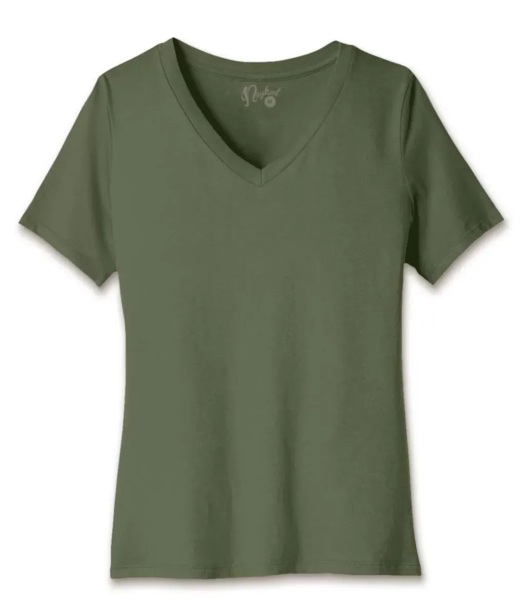 Clearance Nayked Apparel Women'S Ridiculously Soft Relaxed Fit 100% Cotton V-Neck T-Shirt