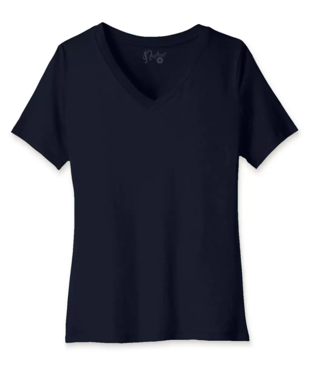 Clearance Nayked Apparel Women'S Ridiculously Soft Relaxed Fit 100% Cotton V-Neck T-Shirt